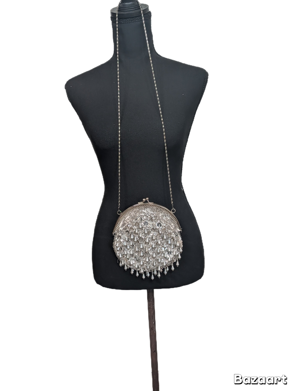 Silver Beaded Round Crossbody Bag - Women Bags